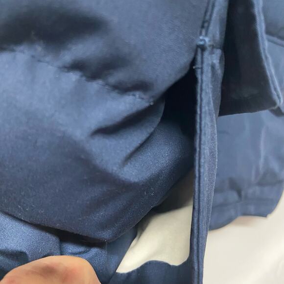 Trader Bay Vest XL Navy Blue Puffer Full Zip Snap 4 Pocket Vintage - Picture 9 of 9